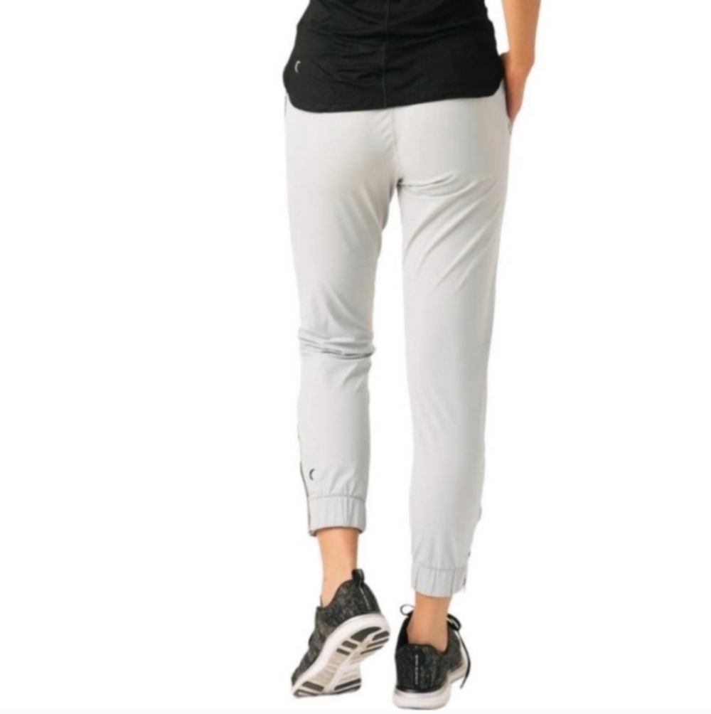 ZYIA Women's Size S Everything Active Elastic Joggers Ankle Zip Light Gray - Picture 9 of 10